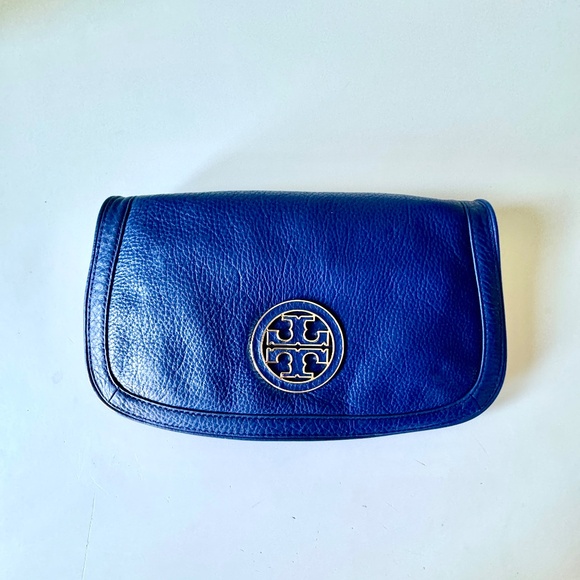 NWoT ROYAL BLUE TORY BURCH Crossbody Bag Purse, Pebbled Leather Gold Chain Strap - Picture 2 of 11